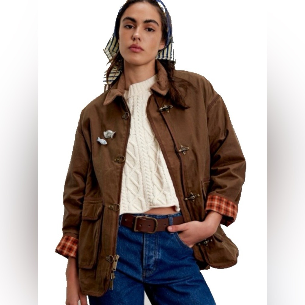 Final Day! SALE! We the Free Free People Brown Heritage Jacket with Toggles XL